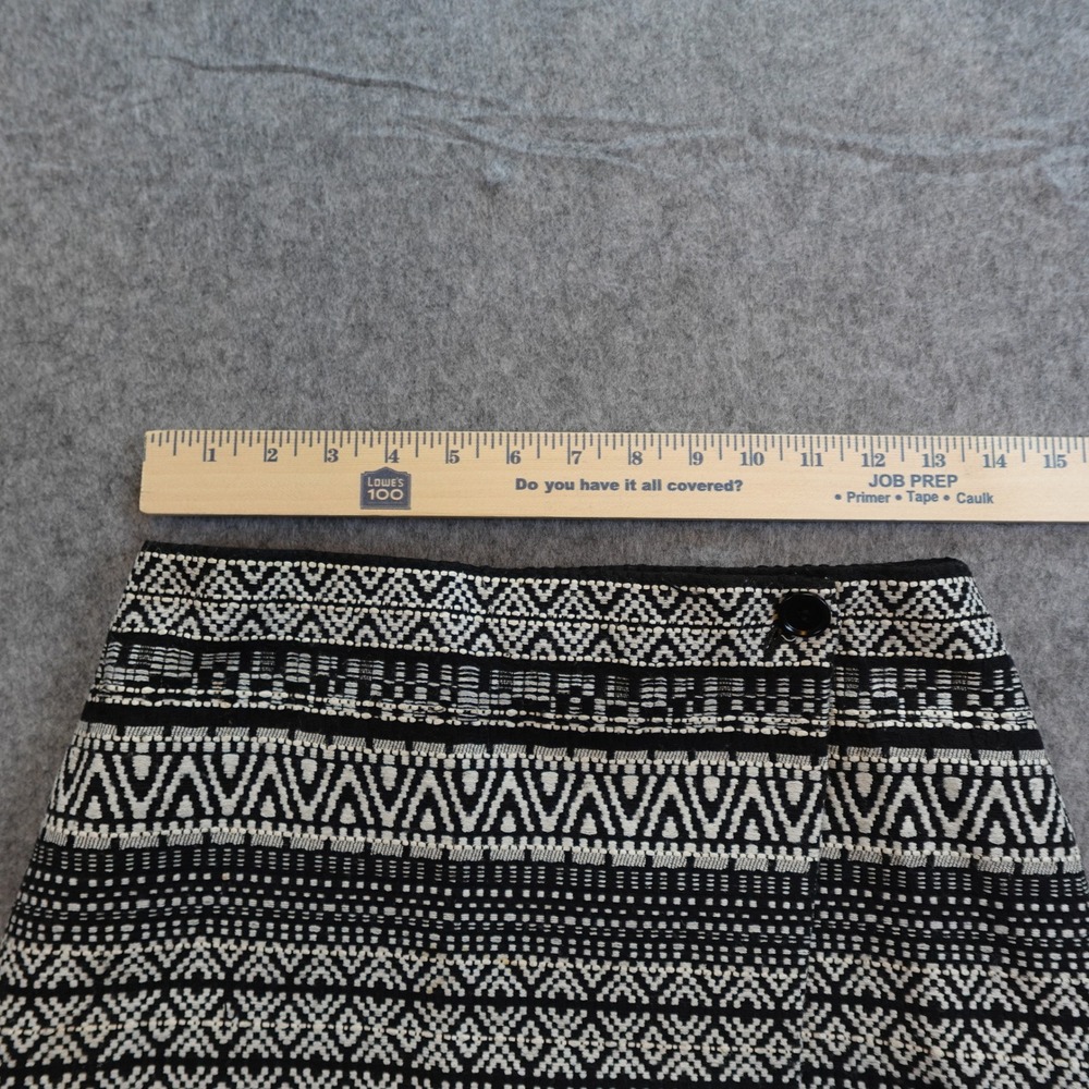 Alice Olivia Skirt Women 4 Black White Geometric Wrap Mini Aztec Tribal - Picture 2 of 8